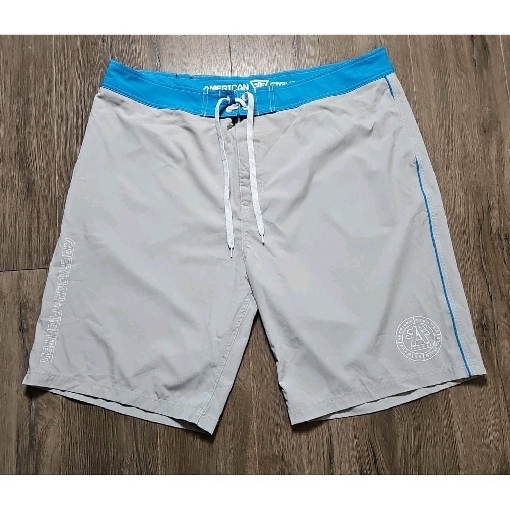 American Fighter Board Shorts Mens 40 Grey MMA Swim‎ Trunks Flawless 1299